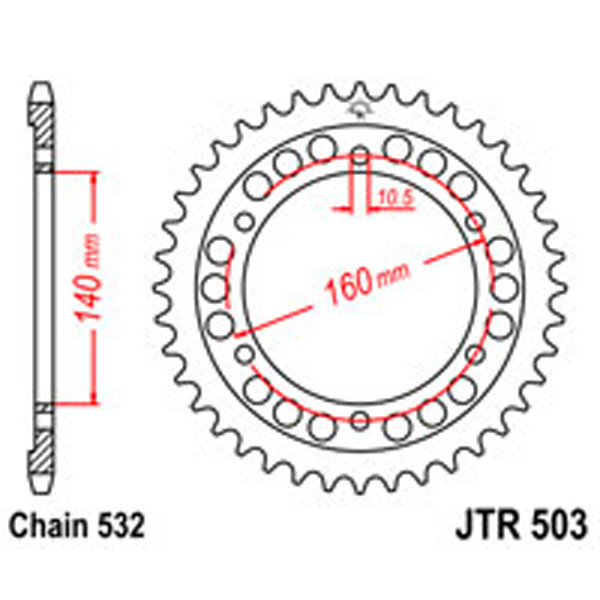 JT JT Rear Sprockets R/W 503-45T KAW (499)